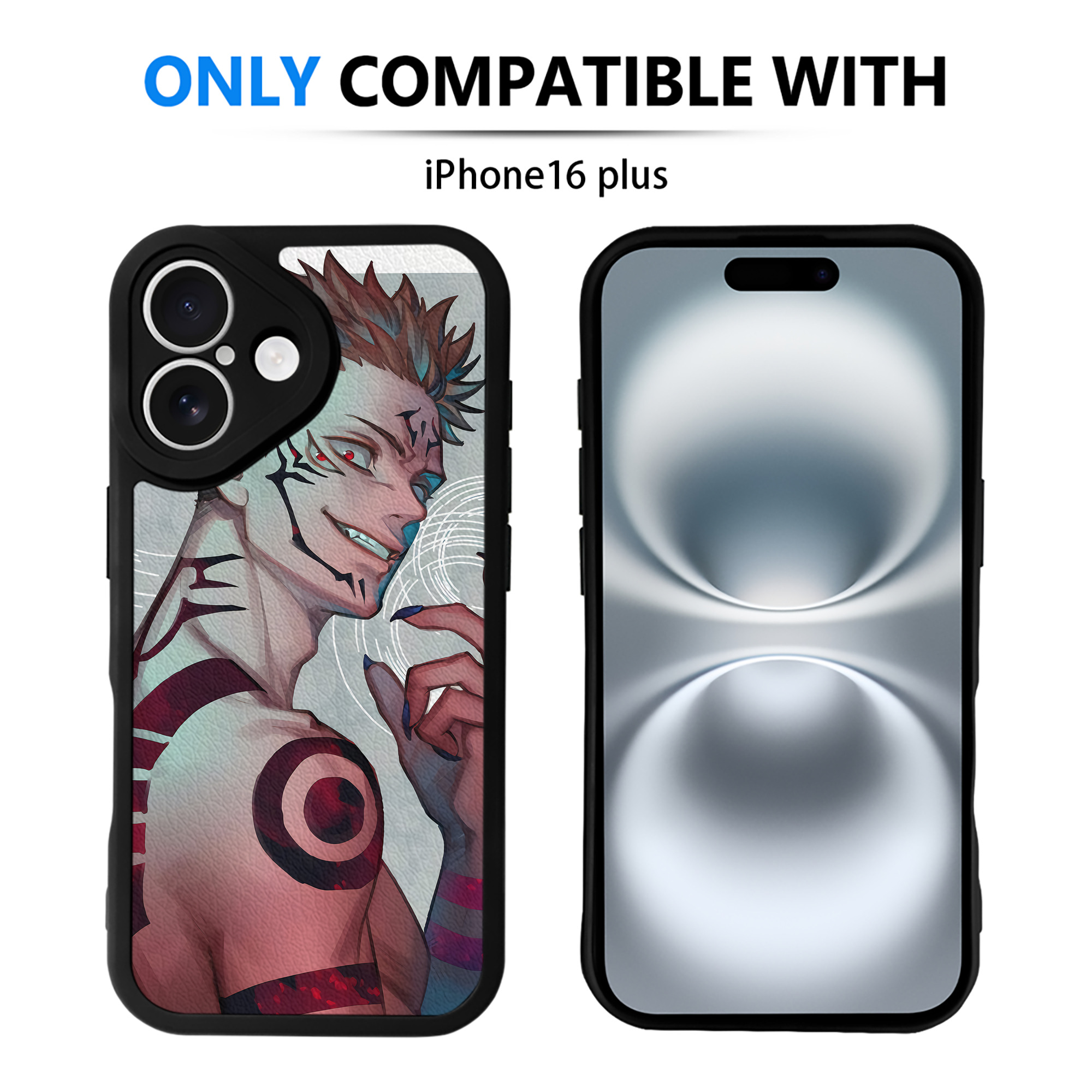 （画像用） 呪術廻戦 Jujutsu Kaisen 【iPhone 16シリーズ対応】シリコンスマホケース（レザー調） 材質：シリコン